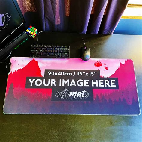 'Print your image' XXL Mega Custom RGB Gaming Mouse Pad | 90x40cm ...