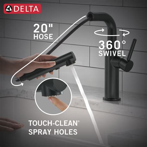 Single Handle Pull Out Kitchen Faucet In Matte Black 16879 Bl Dst