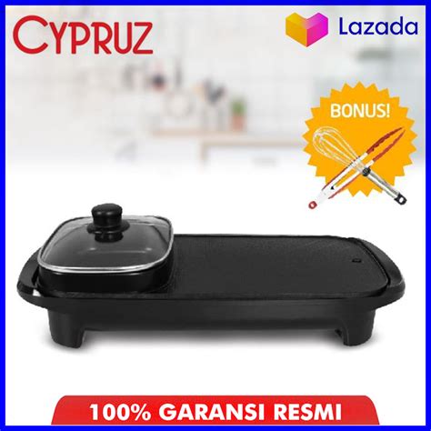 Cypruz BBQ Electric Hot Pot Shabu Suki Grill Hotpot Elektrik 2 In 1 Lazada Indonesia