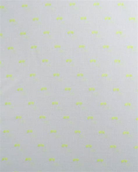 Tissu Voile De Coton Blanc Plumetis Jaune Fluo Oeko Tex Mercerine