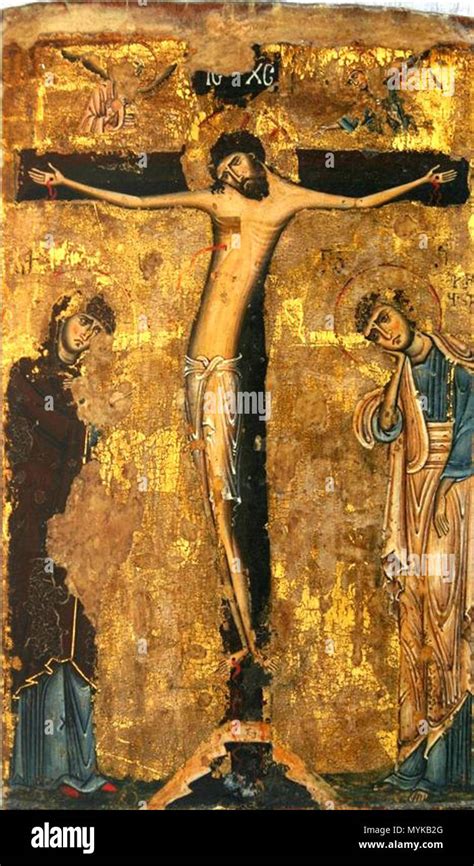 English The Crucifixion Icon From Medieval Svaneti Georgia 12th