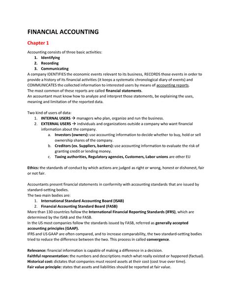 Financial accounting chapters 1-3 - FINANCIAL ACCOUNTING Chapter 1