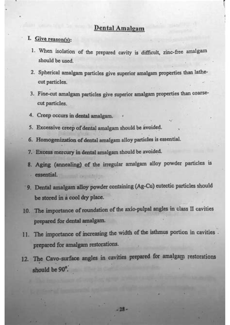 Dental Amalgam Dental Materials II Studocu