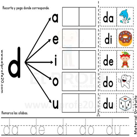 Cuadernillo aprende las sílabas simples recortando y pegando Letter