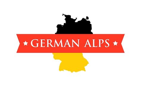 Premium Vector | Flag of germany with caption german alps