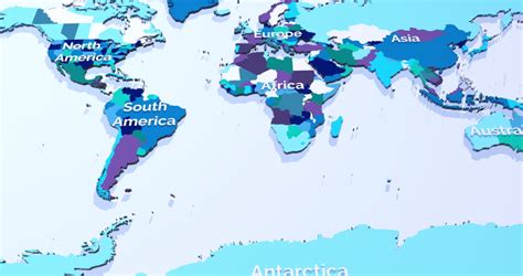 3 World map showing the 7 continents Stock Video Footage - 4K and HD ...