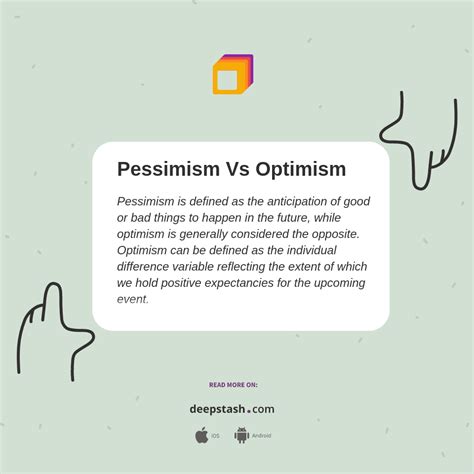 Pessimism Vs Optimism - Deepstash