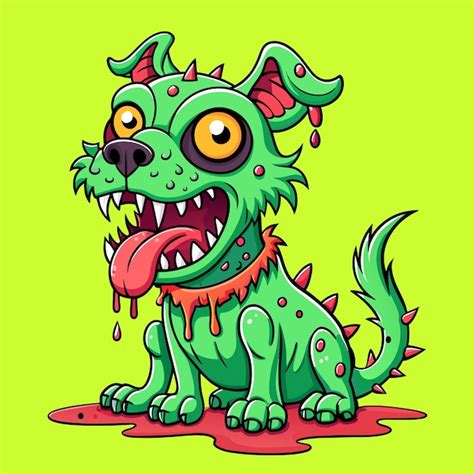 Zombie Dog Slime Vector for Tattoo Designs | Premium AI-generated vector