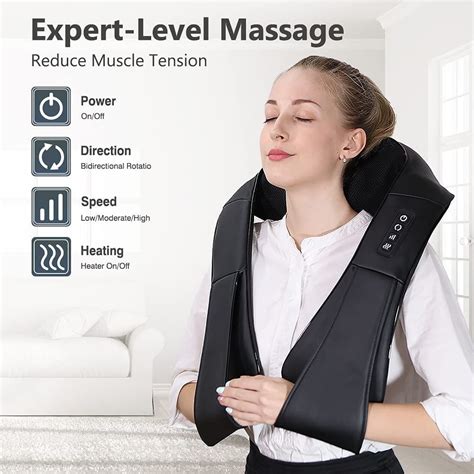 Belmint Electric Deep Kneading Shiatsu Neck Back And Shoulder Massager Black 1 Piece Artofit