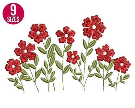 Wildflowers Embroidery Design Machine Embroidery File Instant