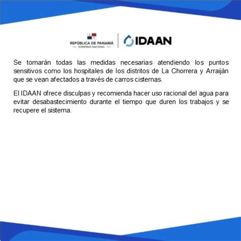 Idaan On Twitter Panam Oeste Avanzan Trabajos De Mantenimiento