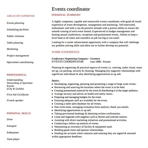 Free 7 Sample Event Planner Resume Templates In Pdf Ms Word