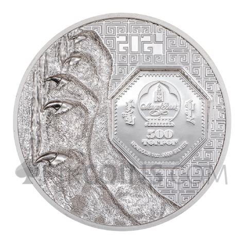 Snow Leopard Wild Mongolia 500 Togrog 1oz Mongolia 2024 Coin Modern