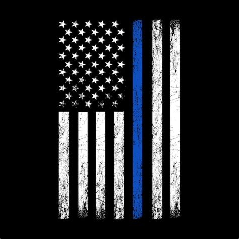 Premium Vector Vector American Flag Thin Blue Line Flag With