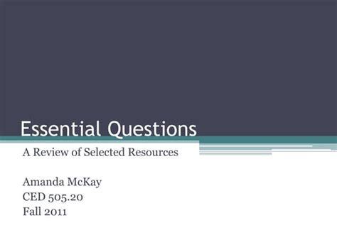 Essential Questions Ppt