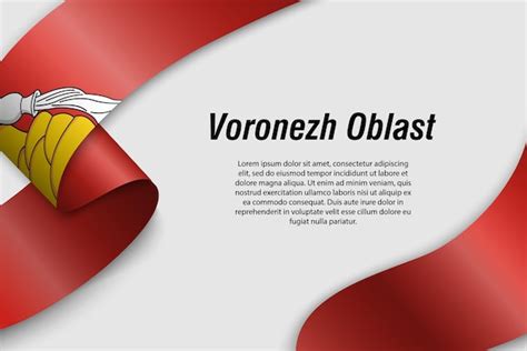 Acenando a fita ou banner bandeira da região de voronezh oblast da