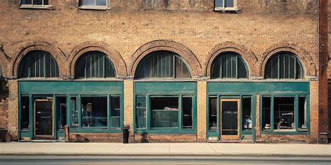 Premium Photo Historic Brick Building With Arched Windows