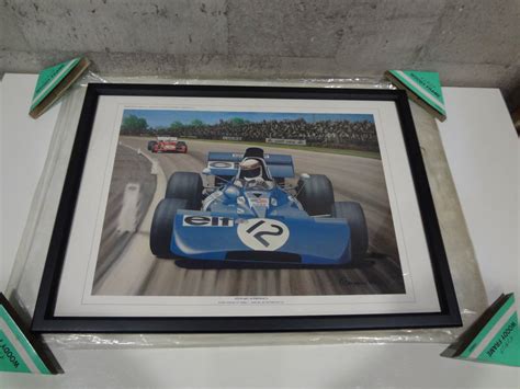 傷や汚れありF1 ポスター 額装 Benjyamins 91 TYRRELL FORD 003 1971 SILVER STONE GP