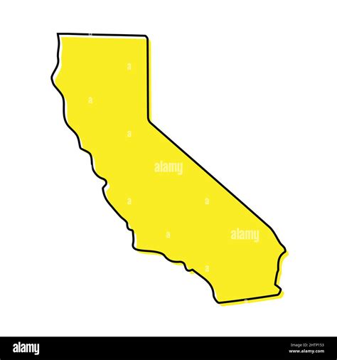 Simple outline map of California is a state of United States. Stylized ...