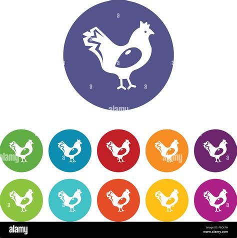 Chicken Icons Set Vector Color Stock Vector Image Art Alamy