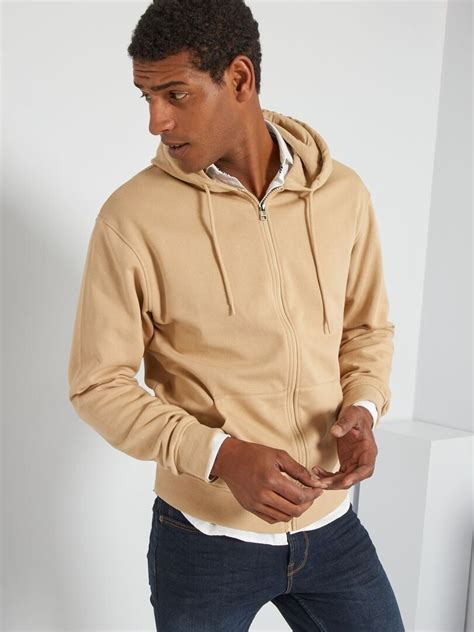 Sweat zippé à capuche Beige Kiabi 6 50