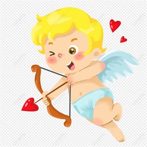 Hand Drawn Cartoon Lover Cupid Archery, Arrow Cartoon, Bow Cartoon, Cartoon Yellow PNG Image And ...