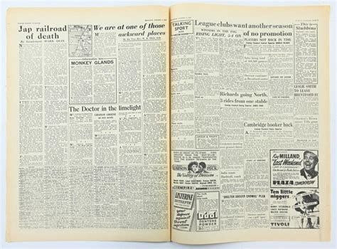 Worldwarcollectibles British Ww2 Newspaper Evening Standard