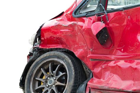 Red Car In An Accident Stock Image Image Of Bender Injured