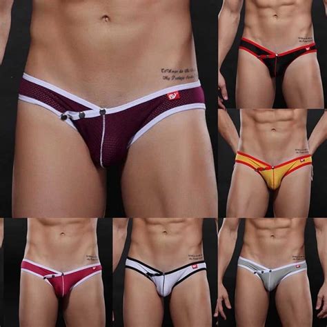 SLIP BIKINI ELEGANTI Da Uomo In Rete Bassa E Treccia Biancheria Intima Perizoma EUR 10 57
