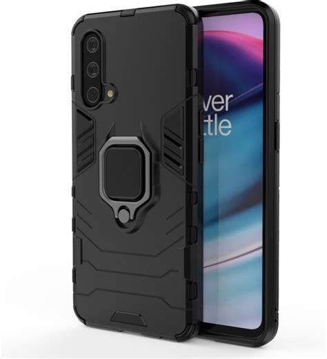 Lunso Armor Backcover Hoes Met Ringhouder Oneplus Nord Ce Zwart