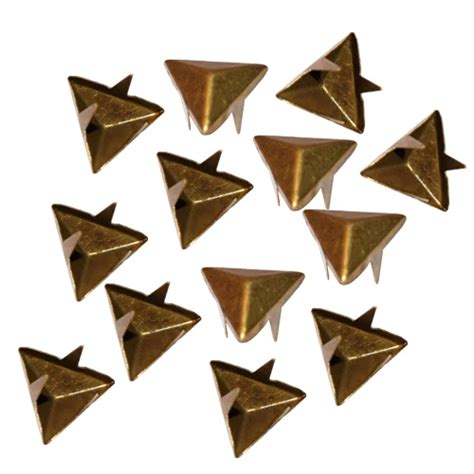 Lhbl 100pcs 2 Or 3 Prongs 15mm Antique Brass E Studs For Leather Or