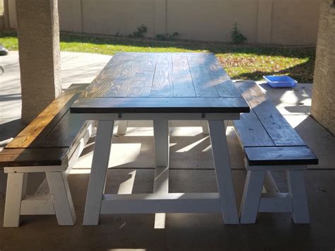 I made an outdoor patio table and benches to enjoy the nice Arizona ...