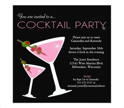 21 Stunning Cocktail Party Invitation Templates And Designs Word Psd Ai