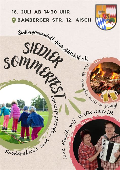 Einladung Zum Siedler Sommerfest Siedlergemeinschaft Aisch Adelsdorf E V