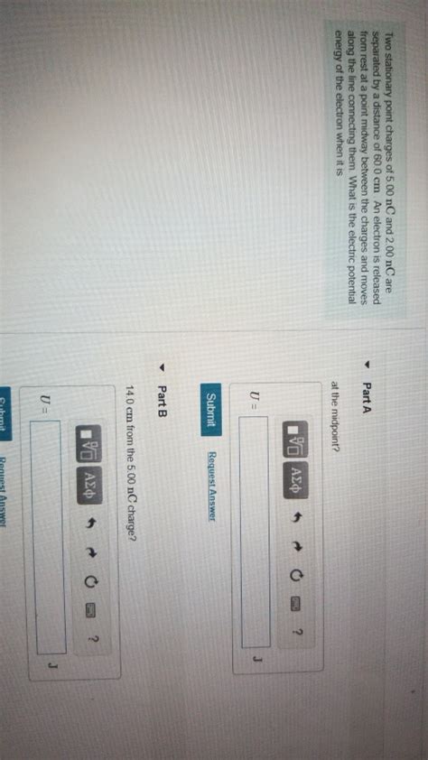 Solved Two Stationary Point Charges Of 5 00 NC And 2 00 Chegg