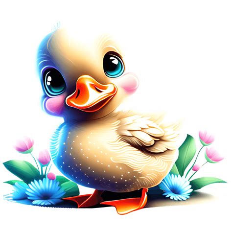 Cute Adorable Baby Duck Cartoon · Creative Fabrica