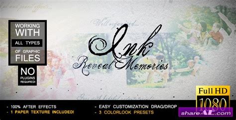 Ink Reveal Memories Slideshow After Effects Project Videohive