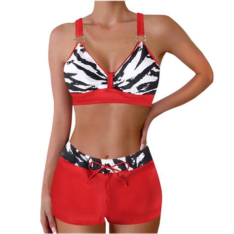Levmjia Women Plus Size Bikini Swimsuit High Waisted Sexy Printing Beach Swimwear Upf Quick