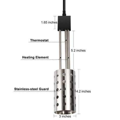 Gesail 1500w Electric Immersion Heater Bucket Water Heater With 304