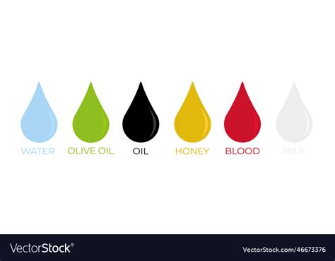 Different Liquids Drops Colorful Droplets Of Oil Vector Image