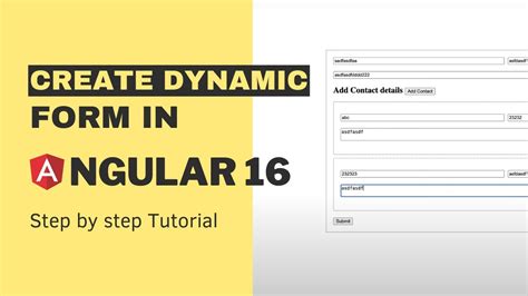 How To Create Dynamic Form In Angular 16 Youtube