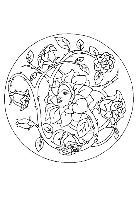 Coloriage Mandala Roses Sur