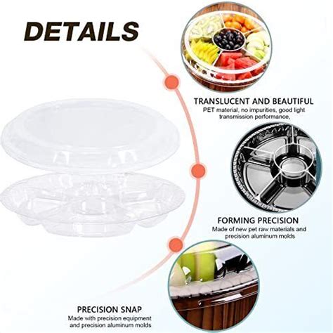 Pcs Round Plastic Appetizer Tray With Lid X X Inch