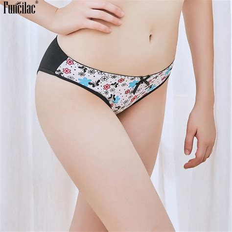 Funcilac Underwear Women G String Sexy Seamless Underpant Floral Print