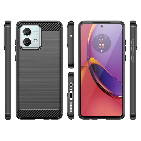 Flexi Slim Carbon Fibre Case for Motorola Moto G84 (Black)