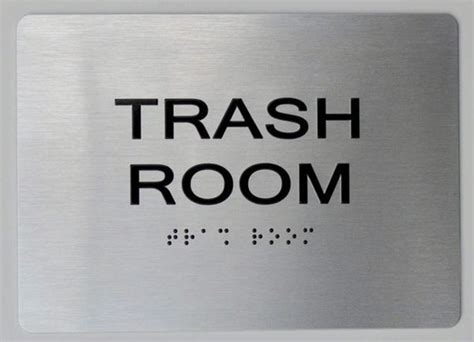 Trash Room Sign Tactile Signs Tactile Signs Braille Heavy Duty Commercial Use