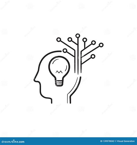 Creative Artificial Intelligence Hand Drawn Outline Doodle Icon. Stock Vector - Illustration of ...