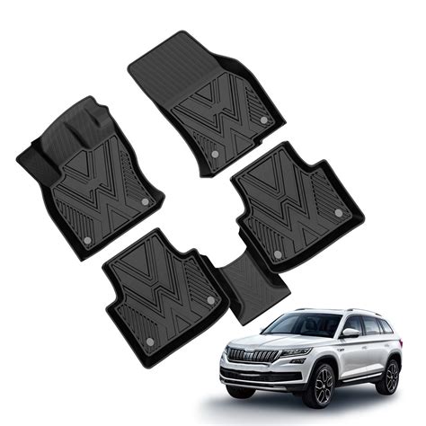 TPE Rubber Car Floor Mats For Skoda Kodiaq 2018 2021 Four Seasons Anti