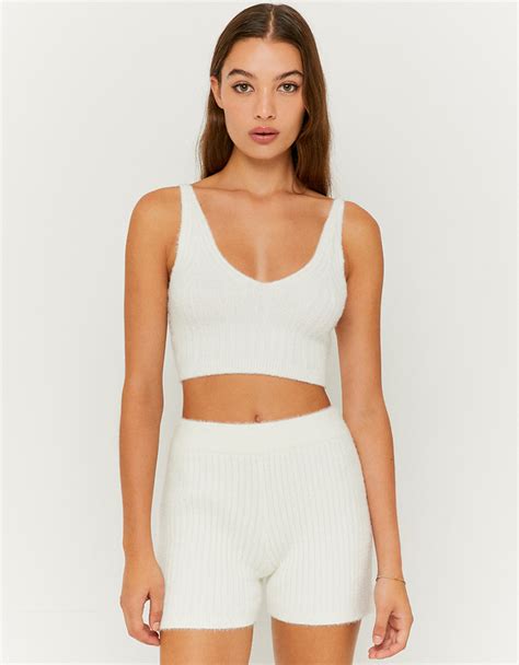 Crop Top In Maglia Bianco TALLY WEiJL Italia