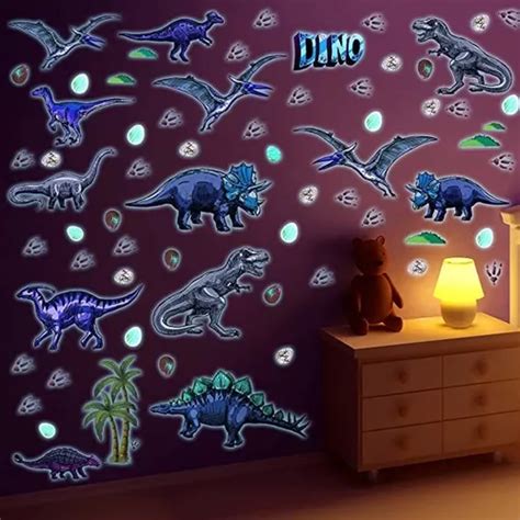 Calcoman As De Pared De Dinosaurios Que Brillan En La En Venta En